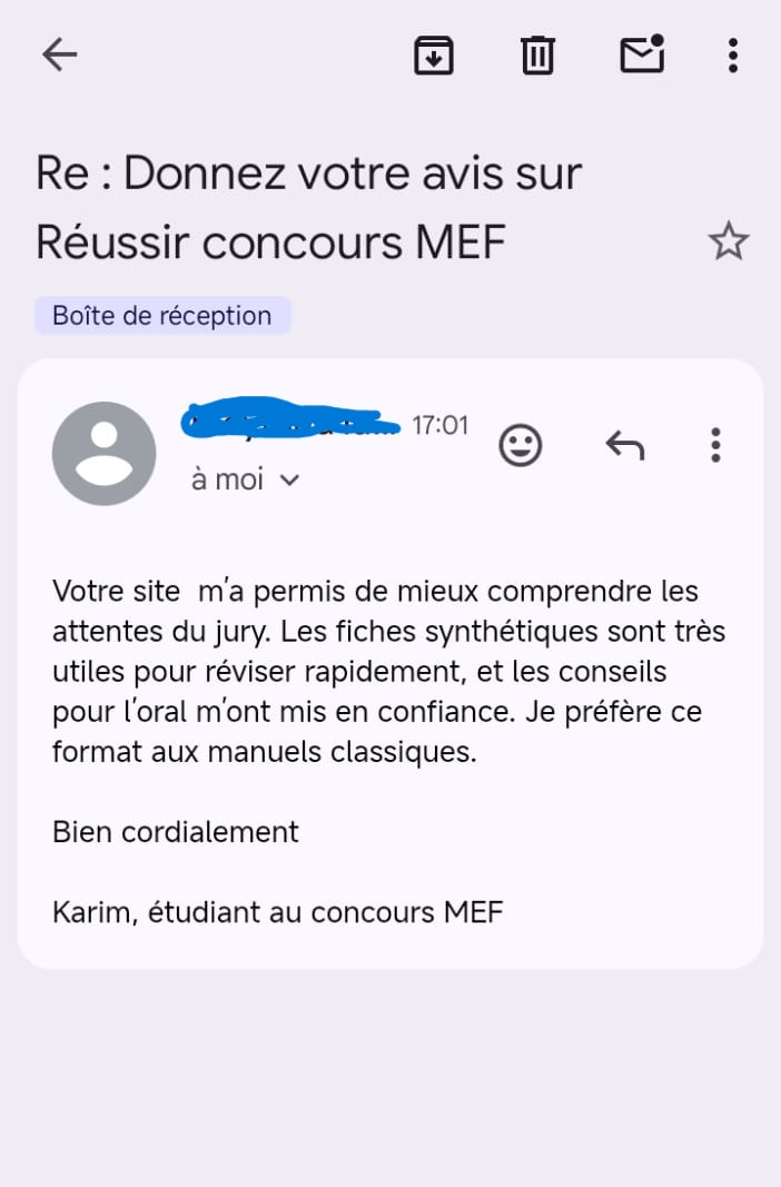 Avis site MEF